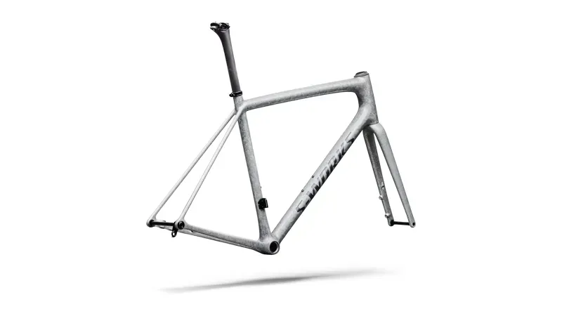 Specialized S-Works Aethos 2 FACT 12r Carbon Frameset in Silver Blurred Impasto-2